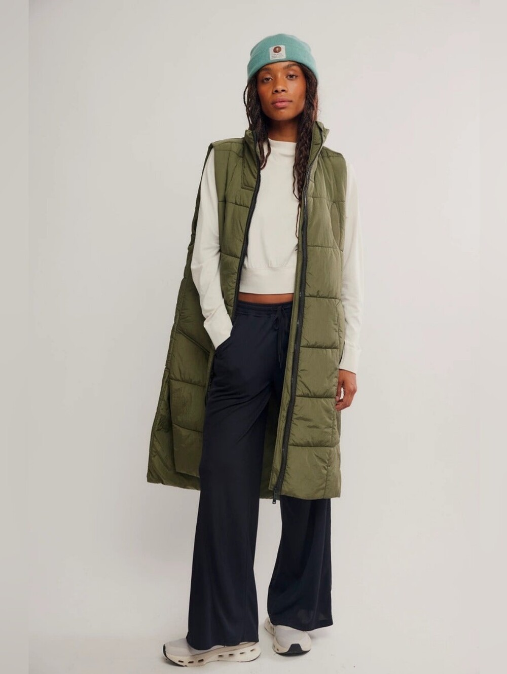 Free People Movement - On The Move Packable Puffer Vest in Seagrass Size Medium